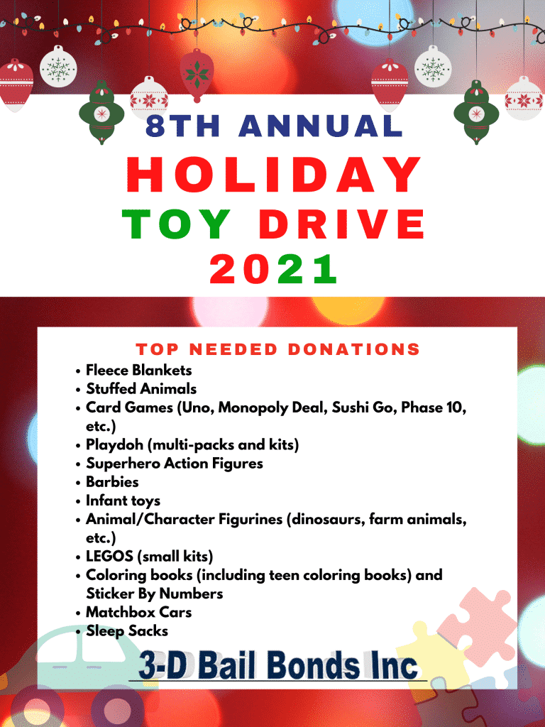 3-D Bail Bonds Holiday Toy Drive 2021